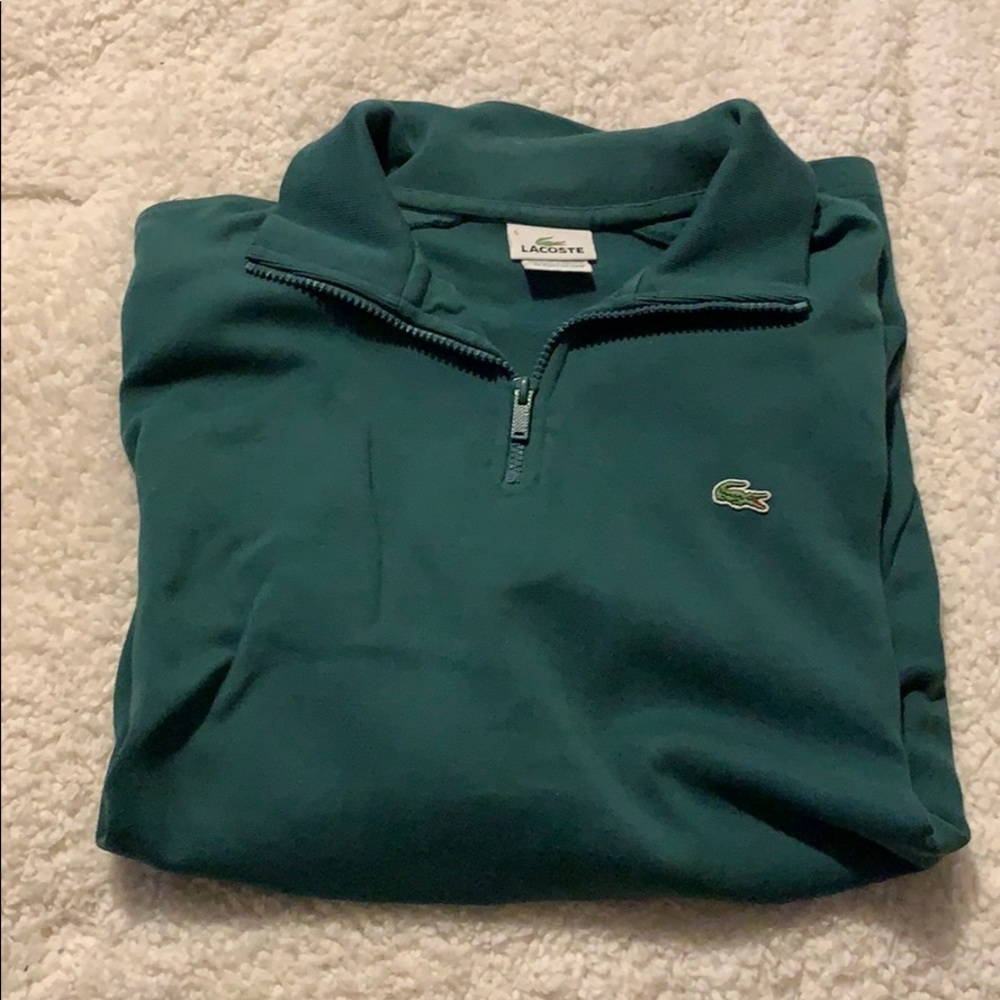 Lacoste Quarter Zip - Green - Mens Medium